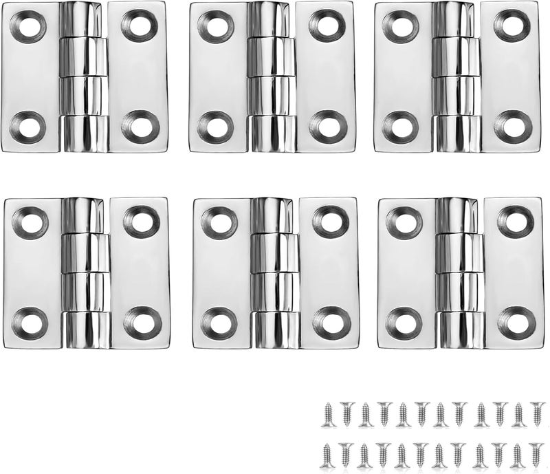 ODYSUNRAL Marine Stainless Steel Boat Hinges, 2 inch x 2 inch (50mm X 50 mm), No Noise, Heavy Duty 316 Stainless Steel with Screws (6 PCS) - Image 1